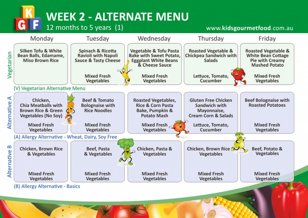 Sample menus Kids Gourmet Food Sample menus Kids Gourmet Food